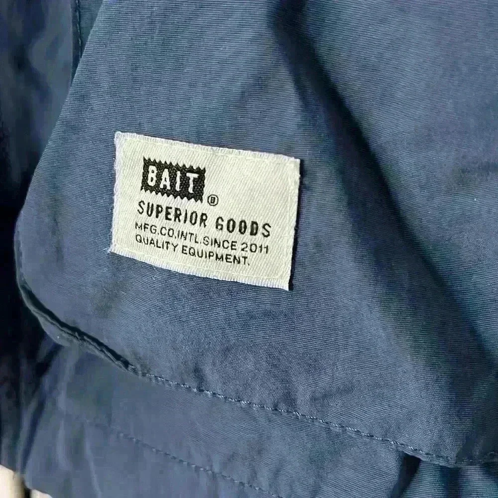 Bait Mountain Parka Windbreaker Jacket Blue Hooded Bill Gorpcore Streetwear Men